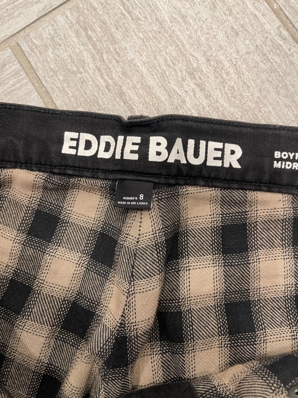 Eddie Bauer Boyfriend Flannel Lined Black Jeans - Picture 3 of 5